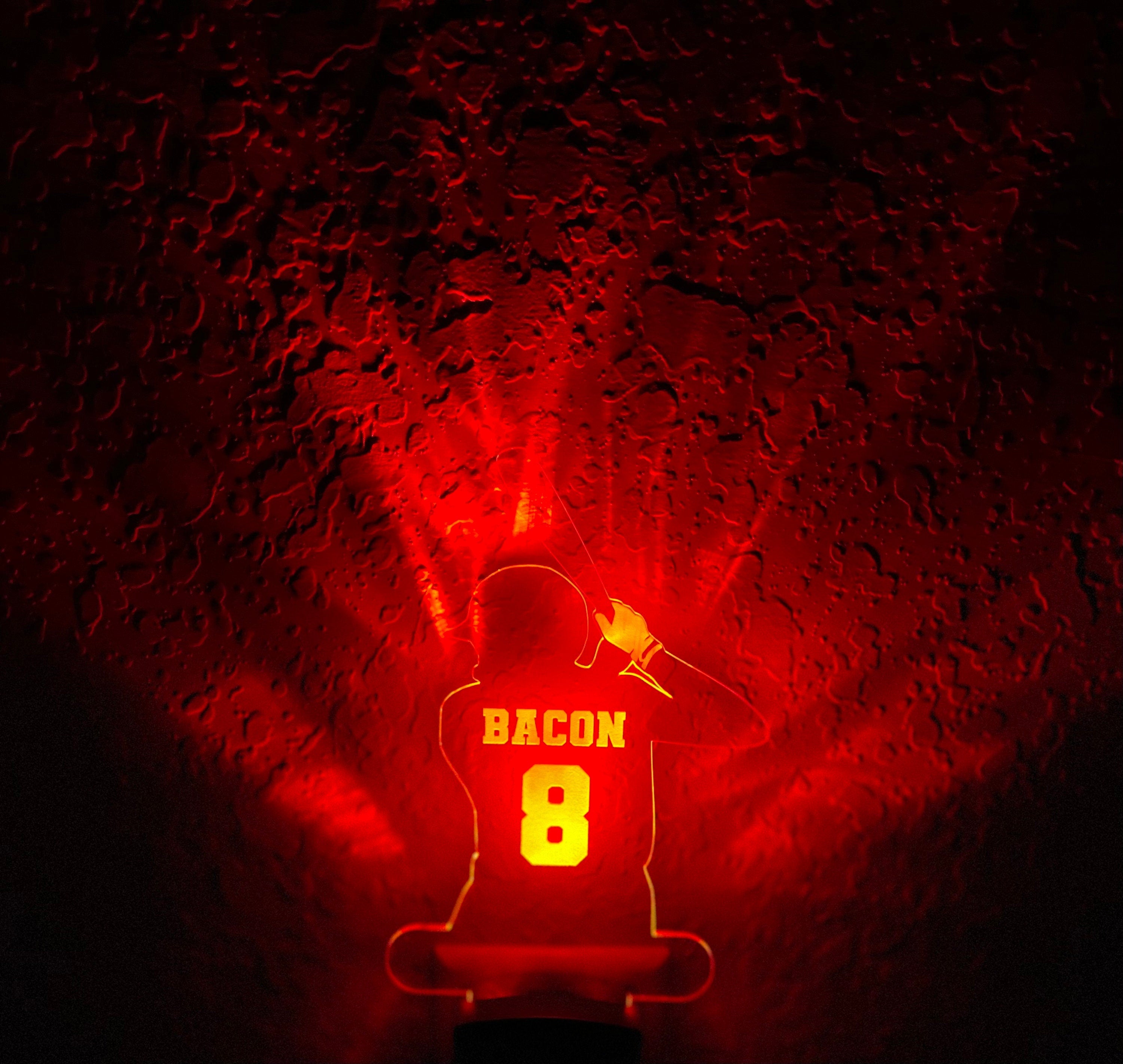 Personalized LED Baseball Batter Night Light | 7 Color Changing | Plug in Night Light | Name Light | Children's Night Light | Kids Light