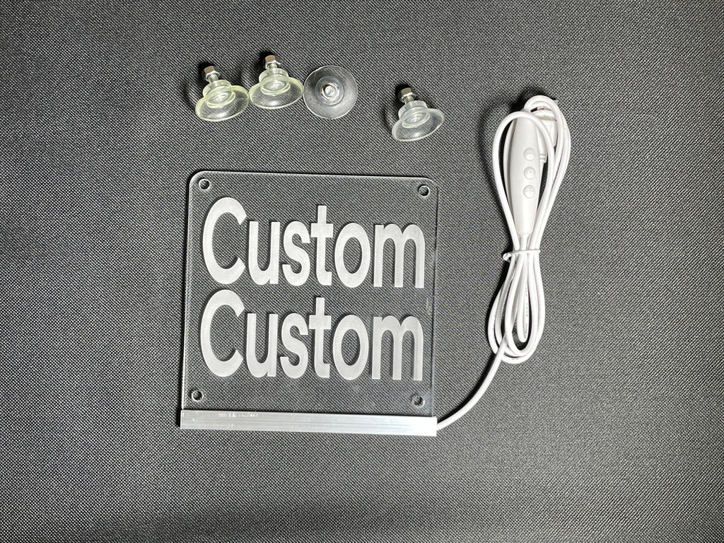 Custom Delivery Driver LED Window Sign | Car Driver Window LED Light Up Sign | 7 Color Changing | USB Powered