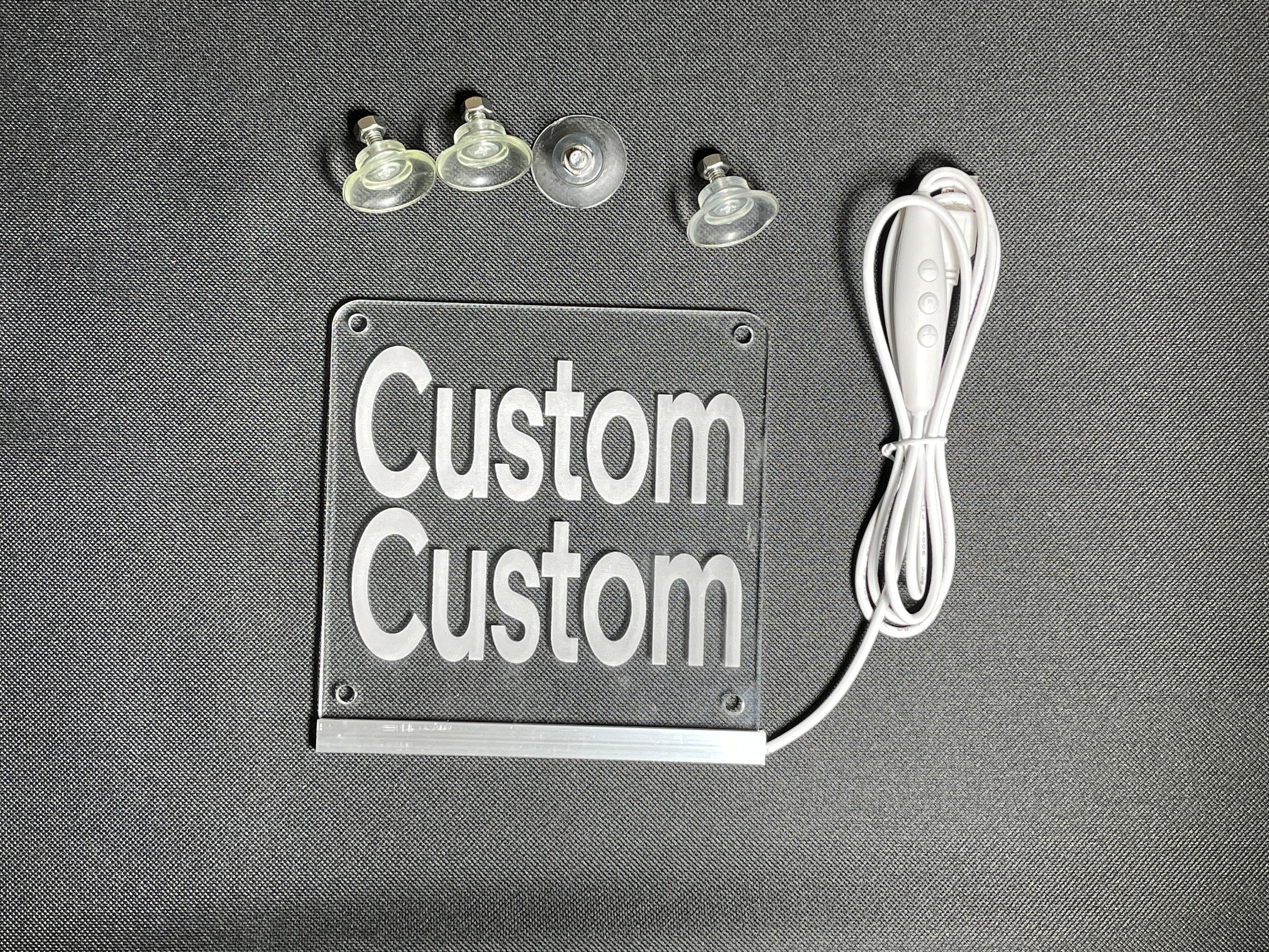 Custom Delivery Driver LED Window Sign | Car Driver Window LED Light Up Sign | 7 Color Changing | USB Powered