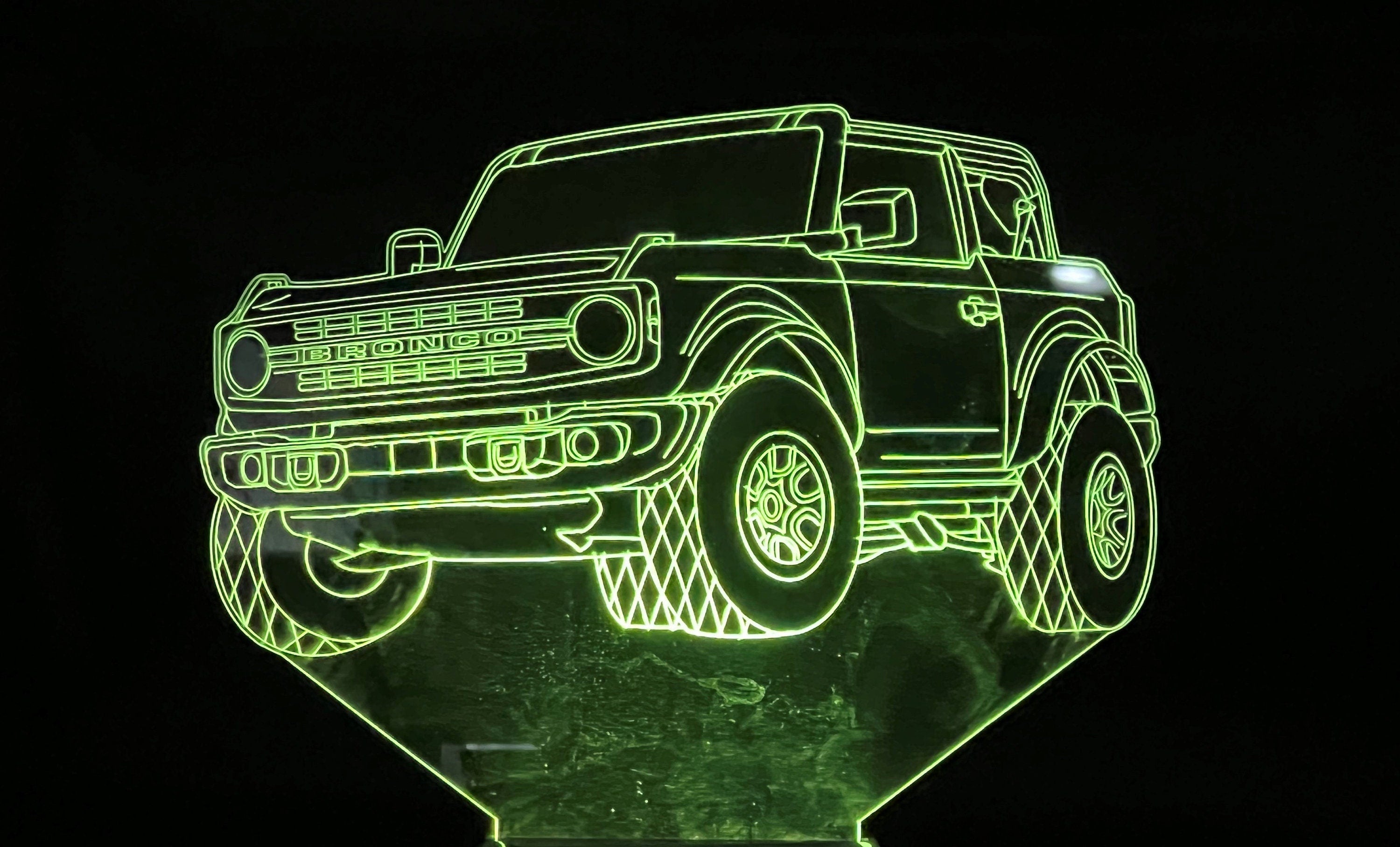 2021 Ford Bronco 3D LED Color Changing Desk Lamp, Night Light, Man Cave Light | Customizable | Rechargeable Corded or Cordless