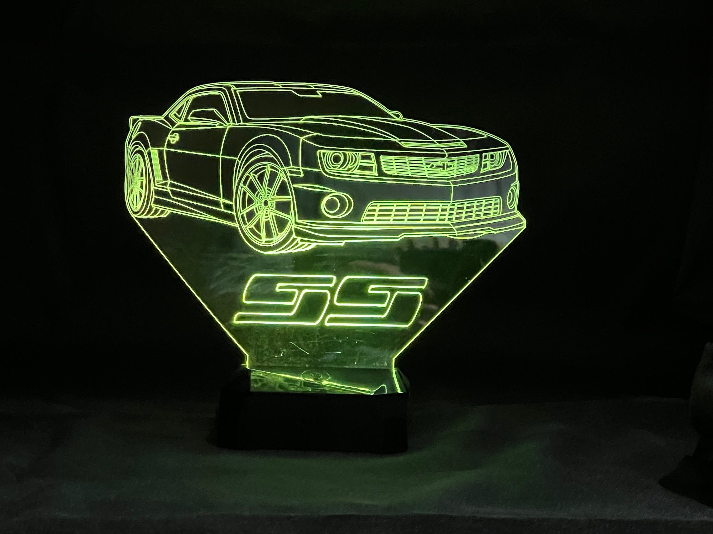 2021 Camaro SS 3D LED Color Changing Desk Lamp, Night Light, Man Cave Light | Customizable | Rechargeable Corded or Cordless