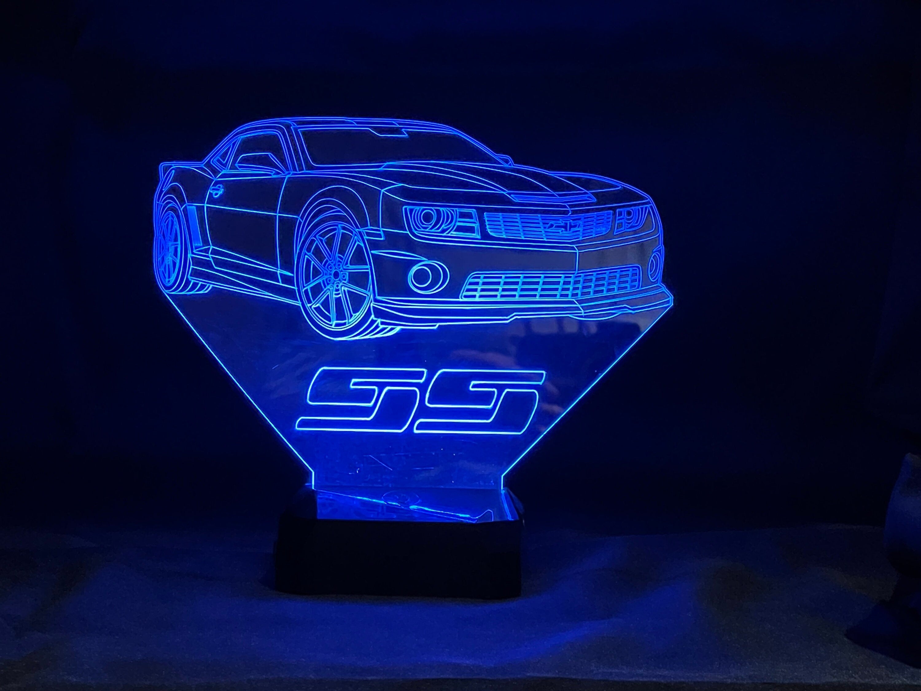 2021 Camaro SS 3D LED Color Changing Desk Lamp, Night Light, Man Cave Light | Customizable | Rechargeable Corded or Cordless