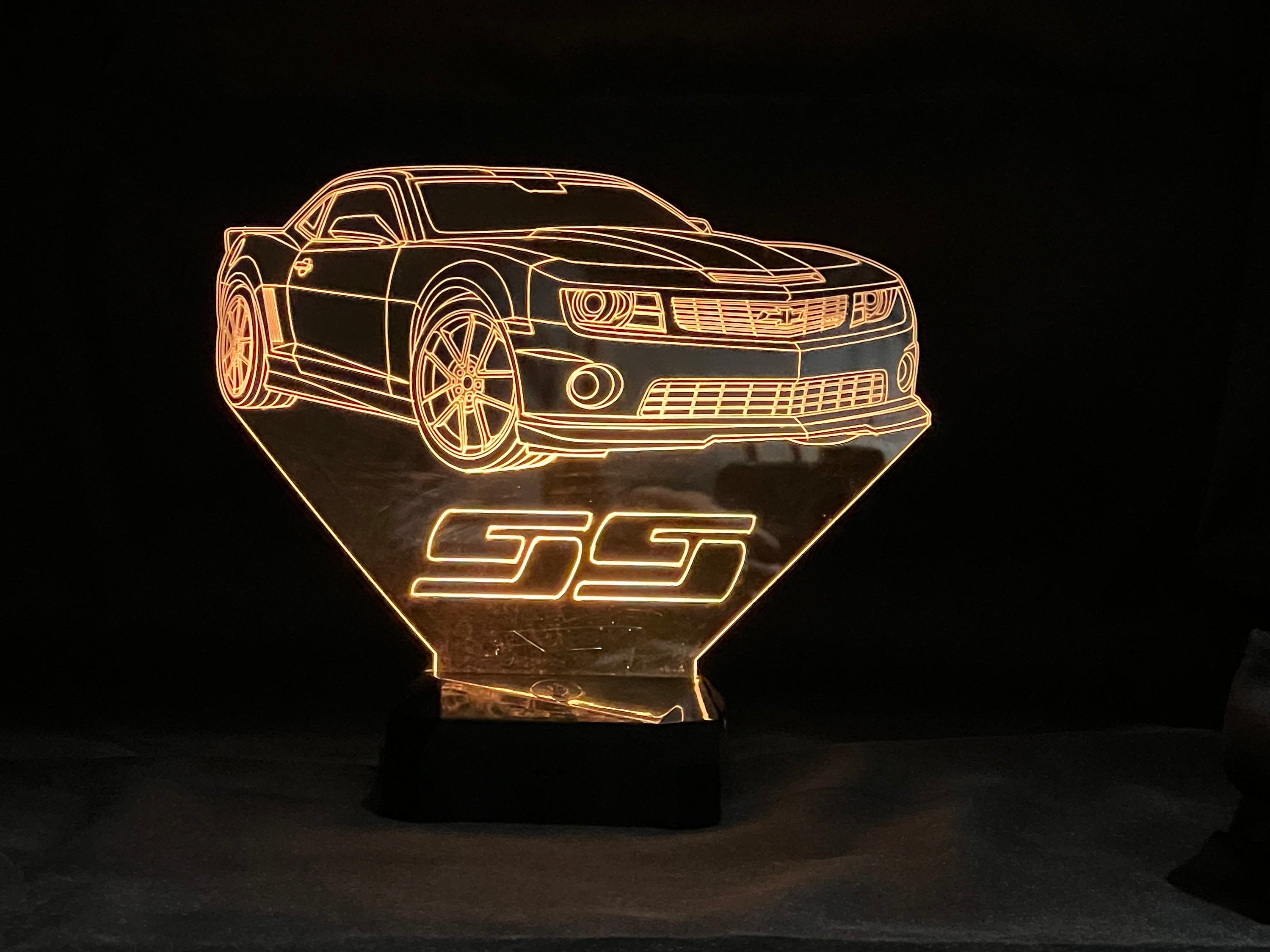 2021 Camaro SS 3D LED Color Changing Desk Lamp, Night Light, Man Cave Light | Customizable | Rechargeable Corded or Cordless