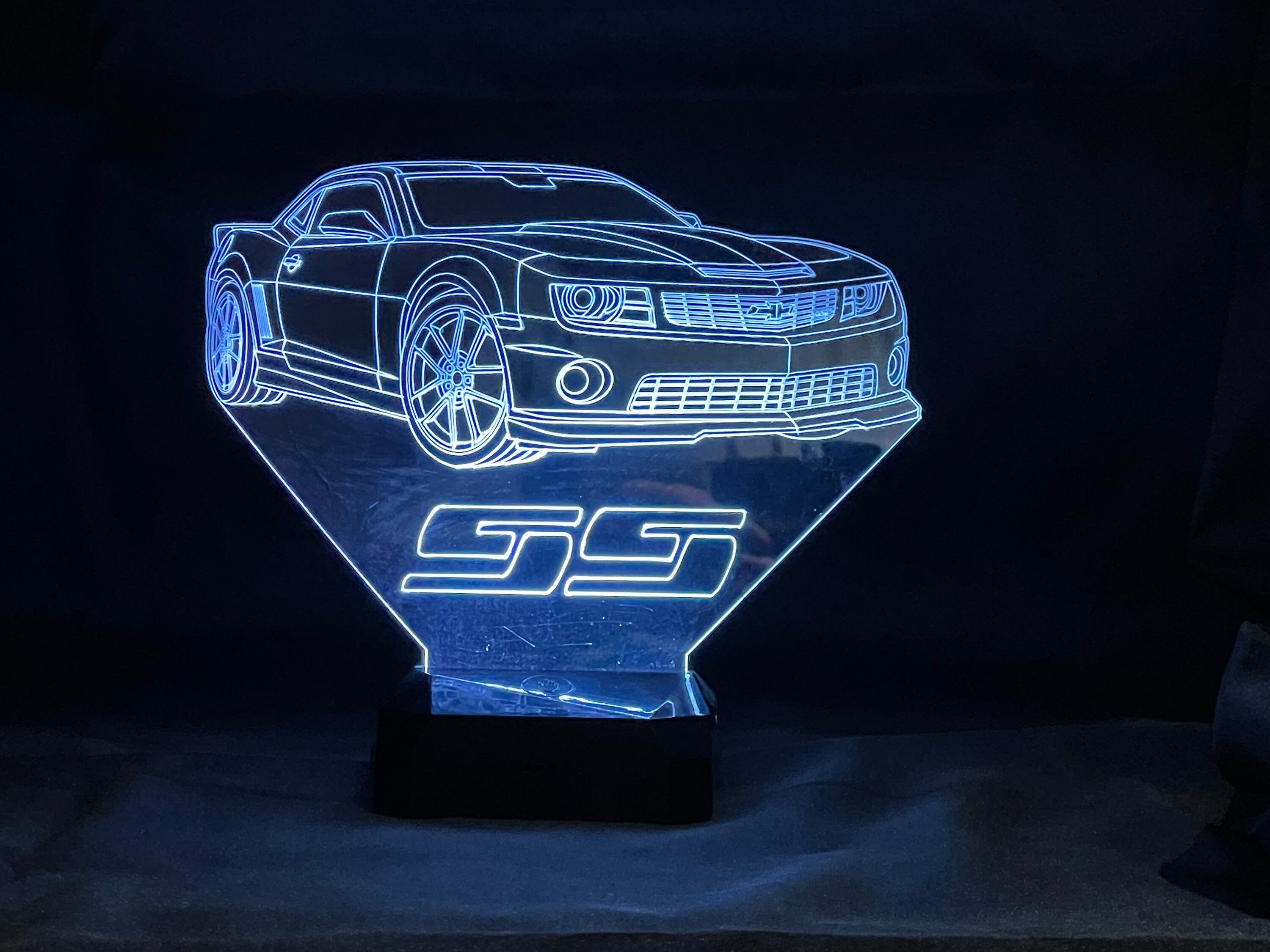 2021 Camaro SS 3D LED Color Changing Desk Lamp, Night Light, Man Cave Light | Customizable | Rechargeable Corded or Cordless