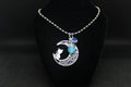 Blue Cats Eye Moon Necklace Crystal Witch Witchy Jewelry Witchcraft Wicca Wiccan Pagan Metaphysical
