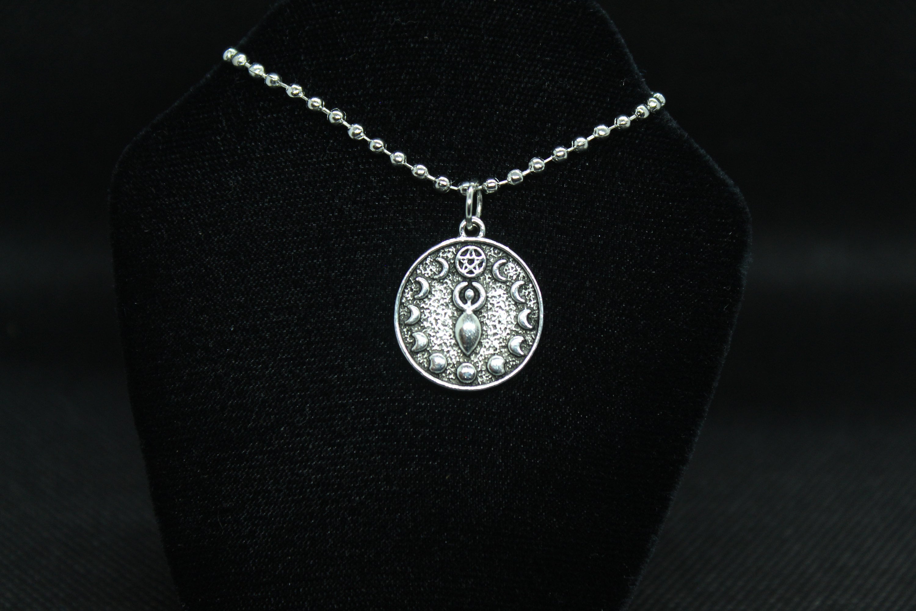 Moon Phase Necklace Crystal Witch Witchy Jewelry Witchcraft Wicca Wiccan Pagan Metaphysical