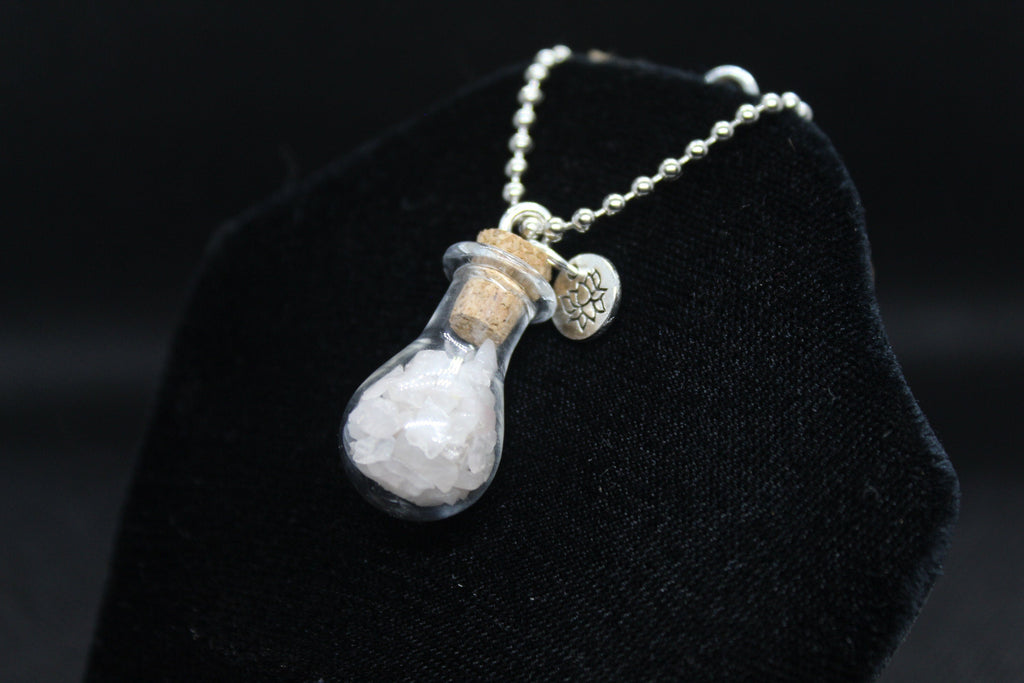 Rose Quartz Lotus Keychain Charm Zipper Pull Crystal Witch Witchy Jewelry Witchcraft Metaphysical