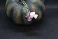 Pink Mushroom Keychain Charm Zipper Pull Crystal Witch Witchy Jewelry Witchcraft Metaphysical