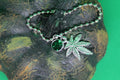 Green Cannabis Weed Keychain Charm Zipper Pull Crystal Witch Witchy Jewelry Witchcraft Metaphysical