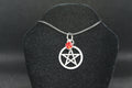 Red Pentacle Pentagram Necklace Crystal Witch Witchy Jewelry Witchcraft Metaphysical