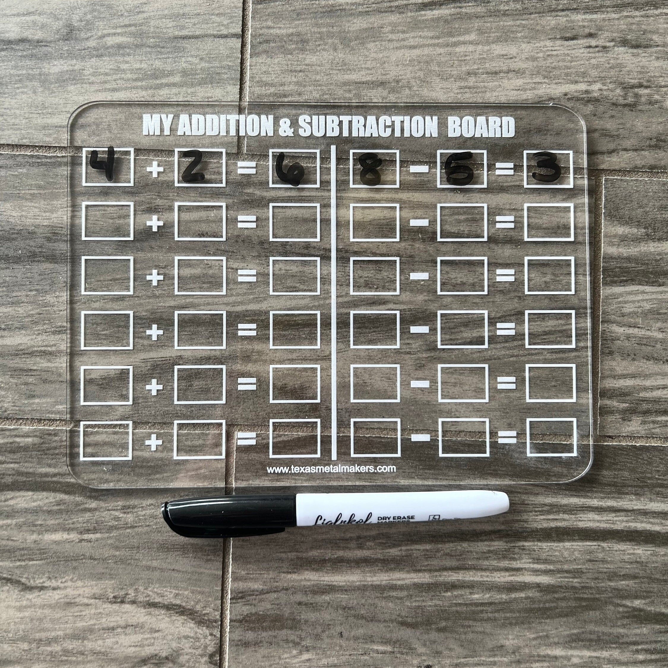 Dry Erase Multiplication Table Board Acrylic | Reusable Washable Math Board | Preschool Learning | Education Supplies | Home School