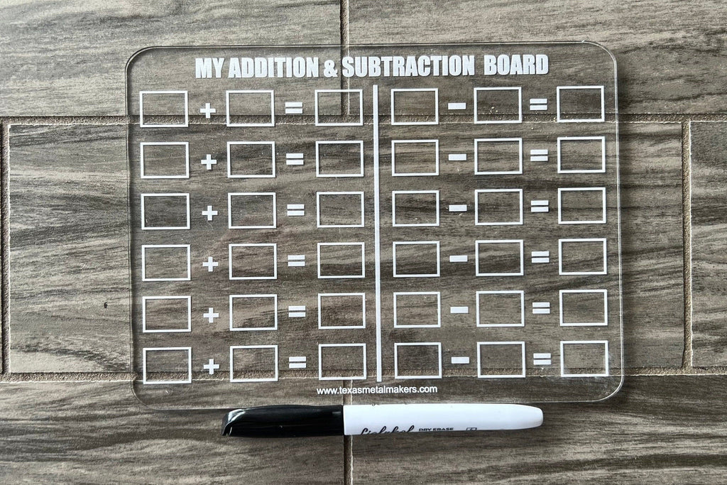 Dry Erase Multiplication Table Board Acrylic | Reusable Washable Math Board | Preschool Learning | Education Supplies | Home School