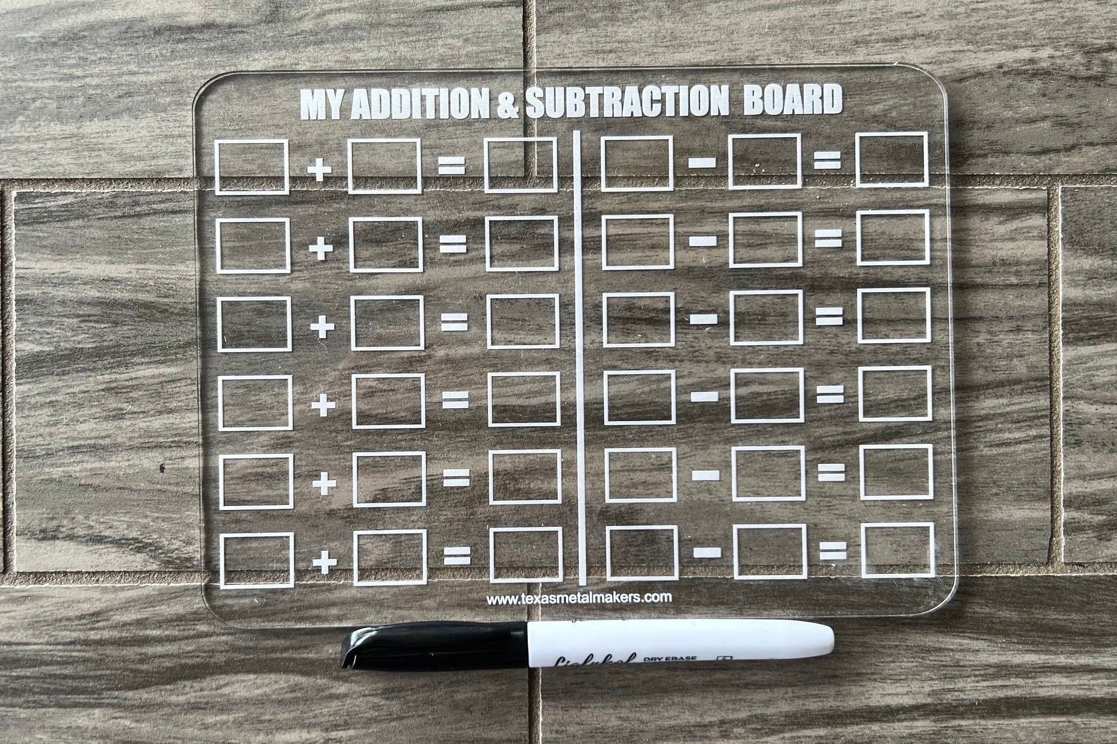 Dry Erase Multiplication Table Board Acrylic | Reusable Washable Math Board | Preschool Learning | Education Supplies | Home School
