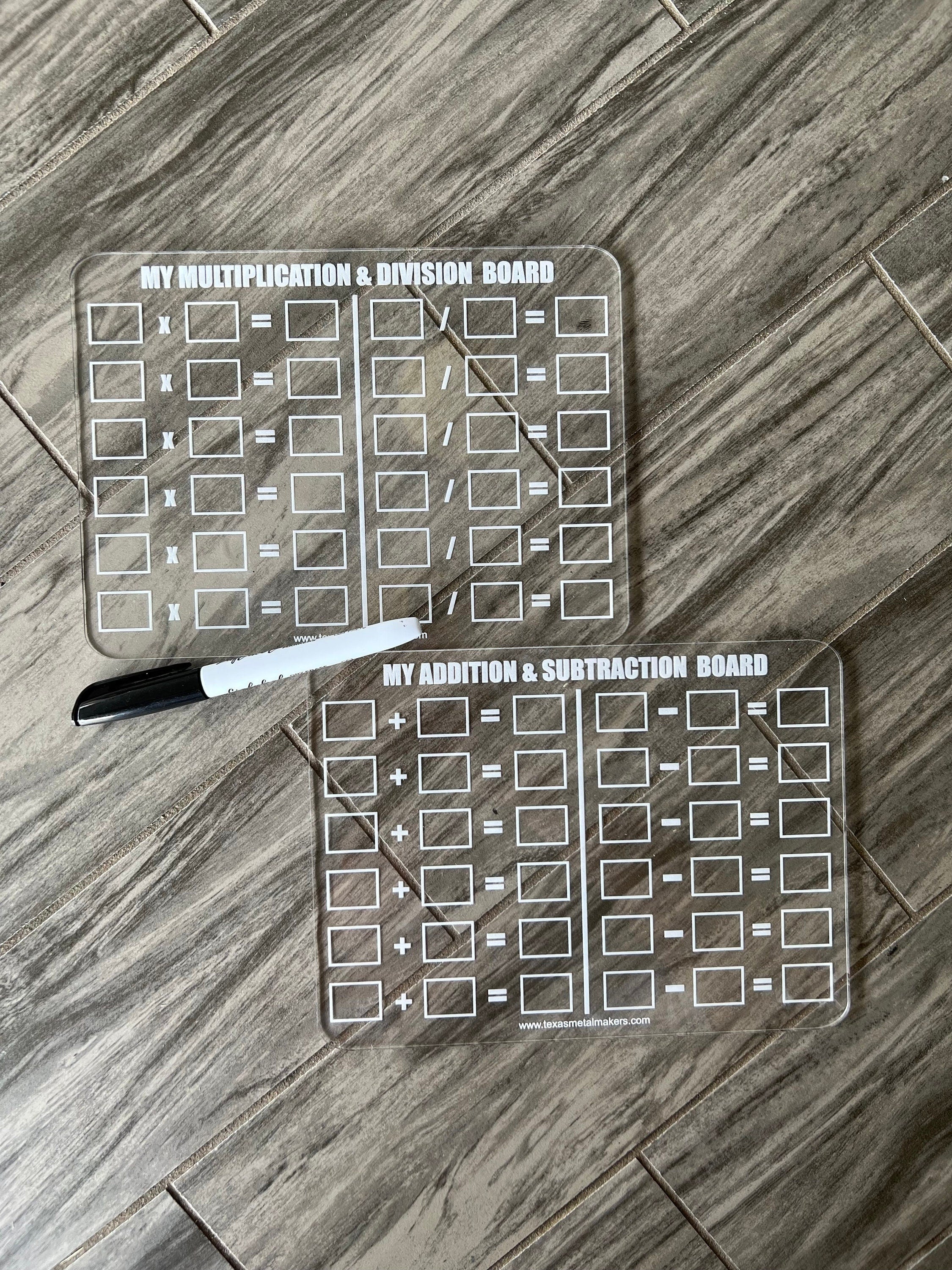 Dry Erase Multiplication Table Board Acrylic | Reusable Washable Math Board | Preschool Learning | Education Supplies | Home School