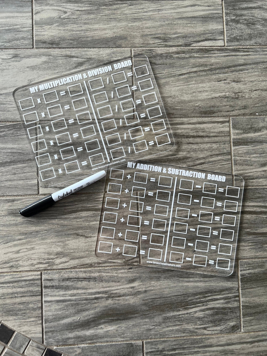 Math Learning Boards Acrylic Dry Erase | Reusable Washable Math Board | Preschool Learning | Education Supplies | Home School