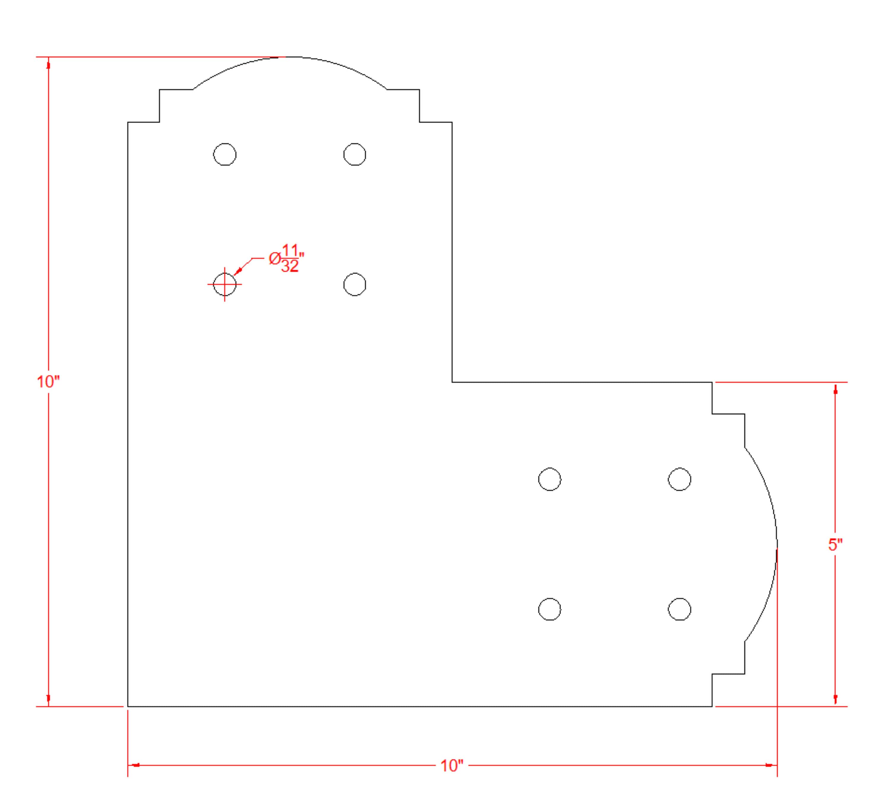 Stainless Steel Decorative Design L Bracket for 6x6 Post, 6x6 L Support Bracket, 6 inch Post Bracket, 6x6 L Bracket, Truss Plate