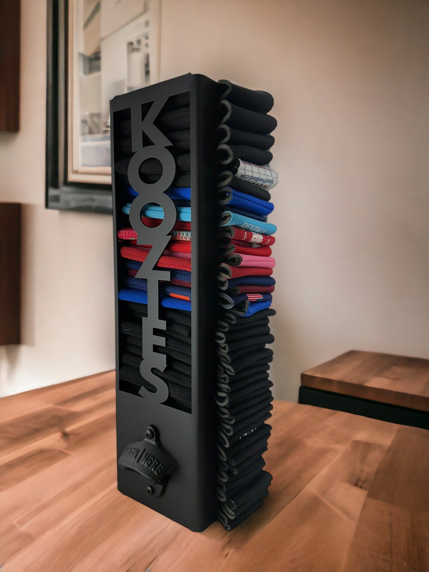 Can Kooler Holder - Metal Wall Mount with Bottle Opener