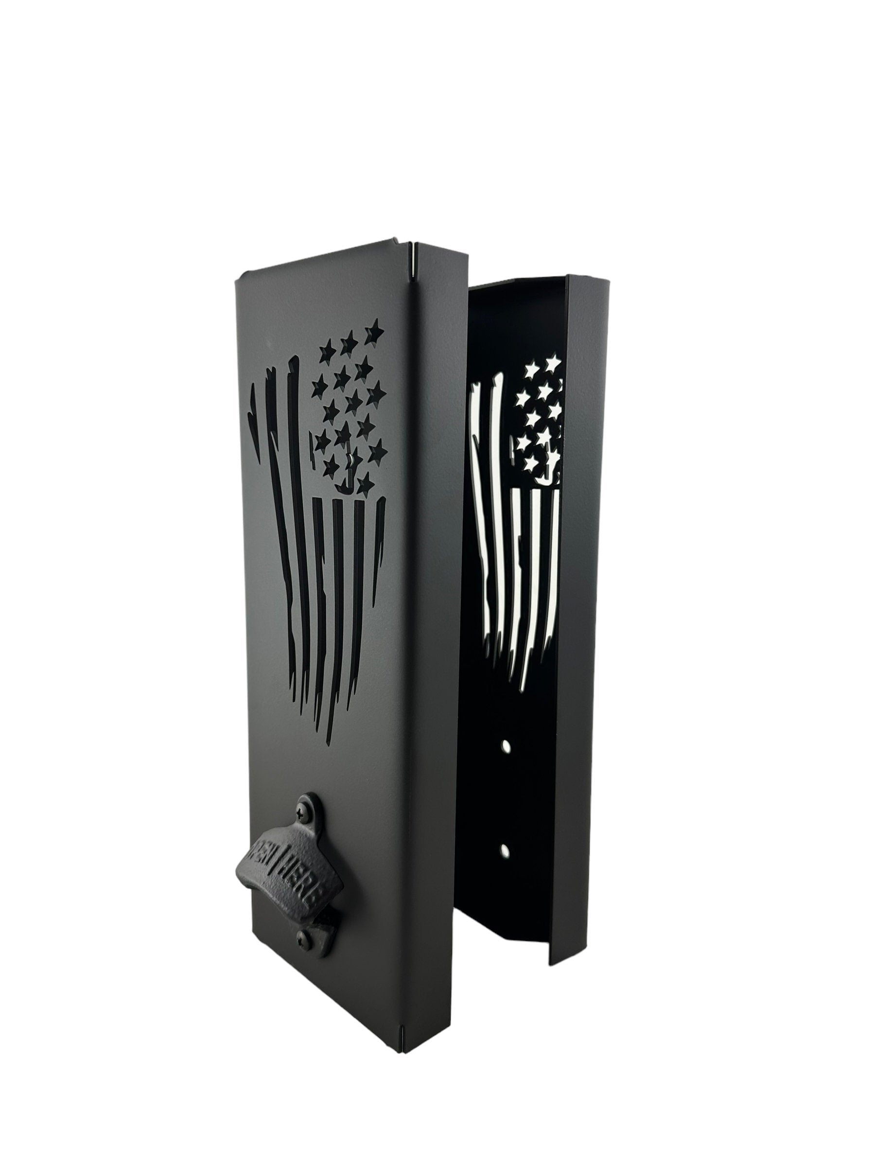 Tattered Flag Can Kooler Holder with Bottle Opener