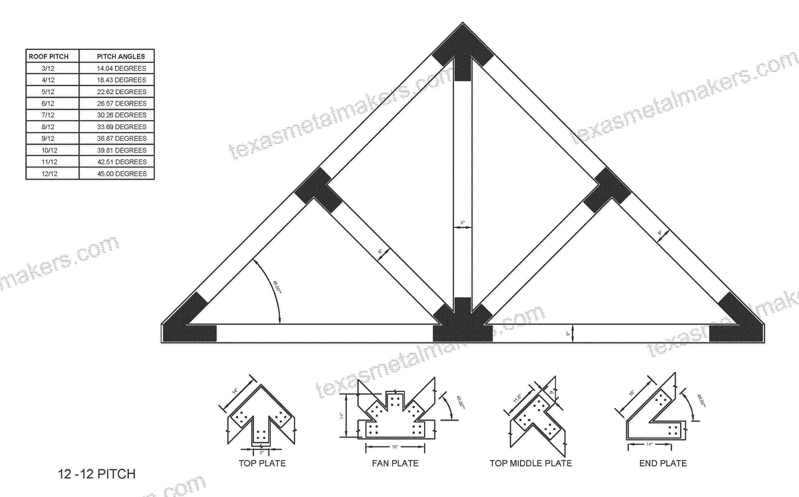 Structural Design Timber Truss Brackets for 6x6 Posts, 6" Timber Truss Bracket