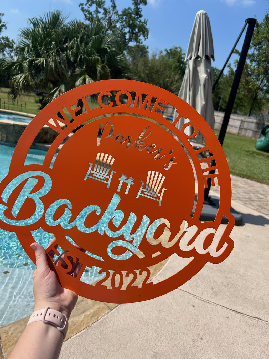 Personalized Backyard Sign - Customized Metal Wall Art for Backyard, Deck, Patio - Perfect Gift for Home - Wedding Gift - Anniversary Gift