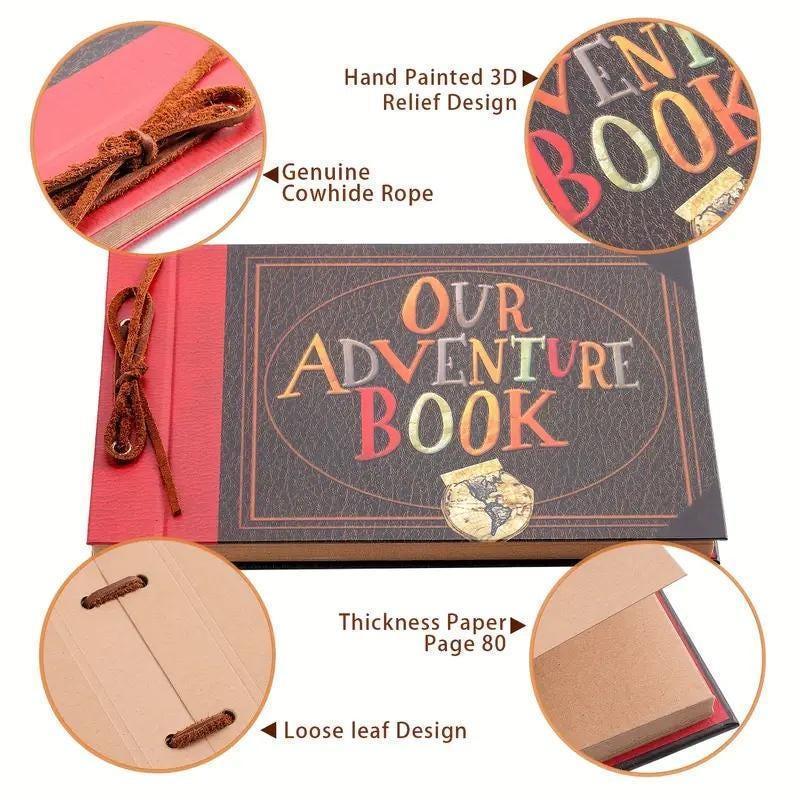 Our Adventure Book: Vintage Scrapbook with Stickers & Photos