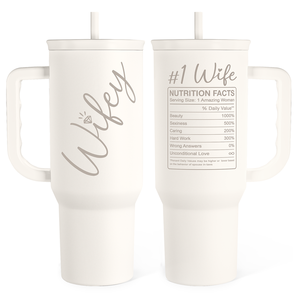 White Wife Slidemate | Slider Tumbler with Handle 40oz