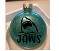 Jaws Glitter Christmas Ornament Shatterproof Horror Halloween Metaphysical