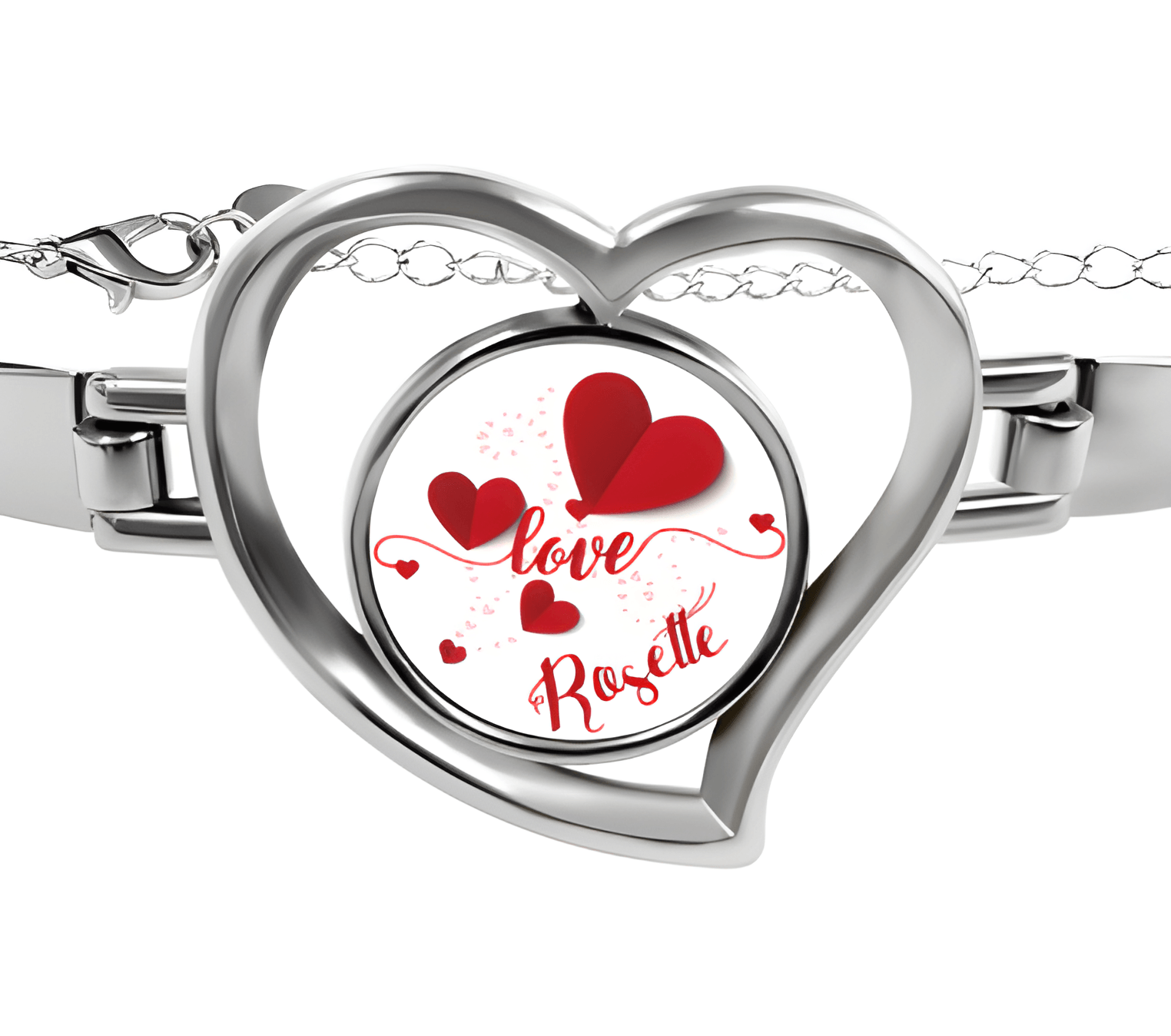 Personalised Heart Bracelet – Custom Name Love Bangle