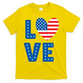 Love American Flag Heart 4th Of July T-Shirt