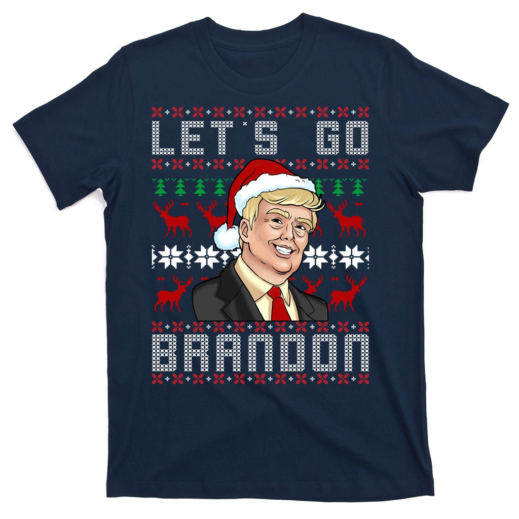Let's Go Brandon Pro Trump Impeach 46 FJB Biden Ugly Christmas T-Shirt