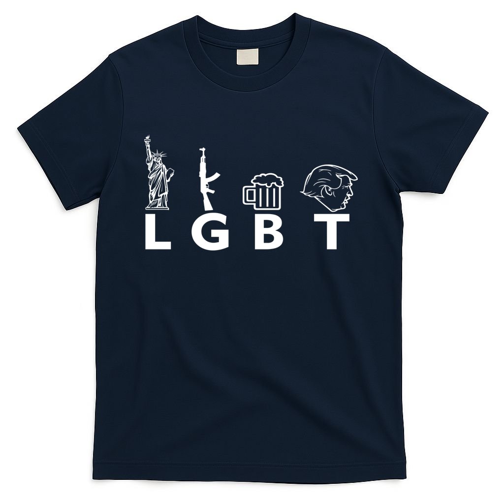 LGBT Lady Liberty Guns Beer Trump Donald Trump T-Shirt