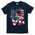 Love Sunflower Patriotic American Flag 4th Of July T-Shirt