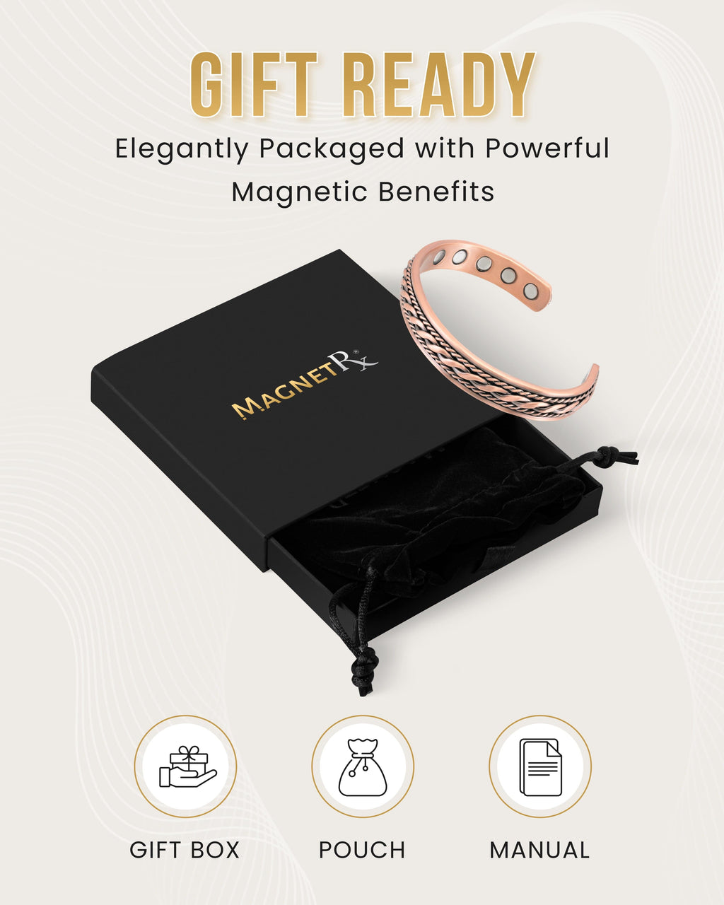 Women’s Inlay Copper Wire Magnetic Therapy Bracelet Bangle