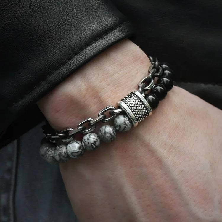 Map Stone Lava Stone Bracelet