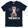 Merica Cow 4th Of July American Flag T-Shirt