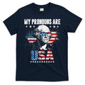 My Pronouns Are USA George Washington 4th Of July US American Flag T-Shirt