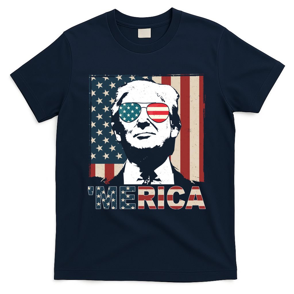 Merica Trump 4th Of July American Flag Republican T-Shirt
