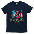 Monster Truck Bald Eagle 4th Of July American Flag T-Shirt