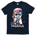Merica Trump Happy 4th Of July Trump American Flag T-Shirt