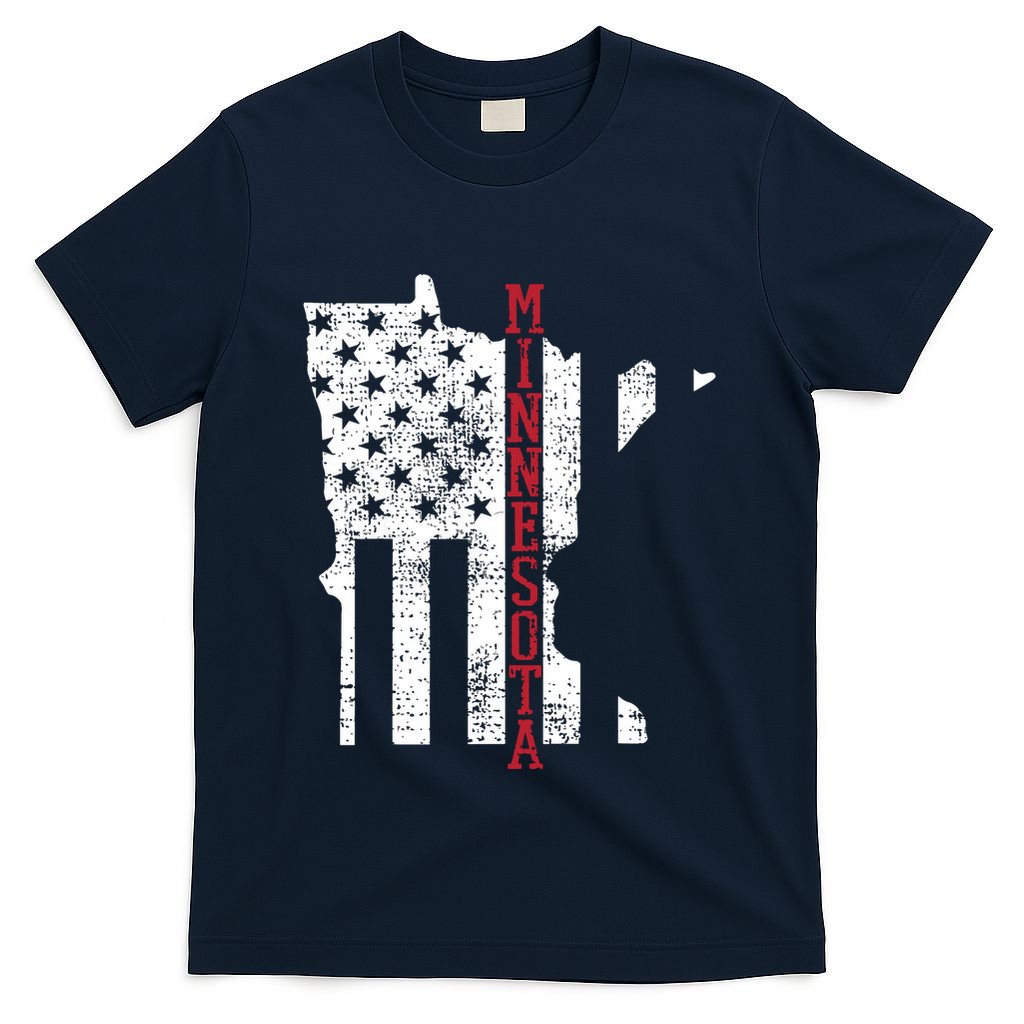 Minnesota Vintage Retro Usa Flag America Merica 4th Of July T-Shirt
