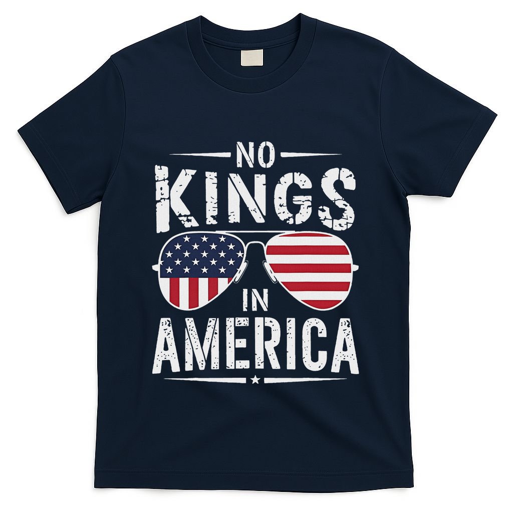 No Kings In America Sunglasses Us Flag Funny Anti Trump T-Shirt