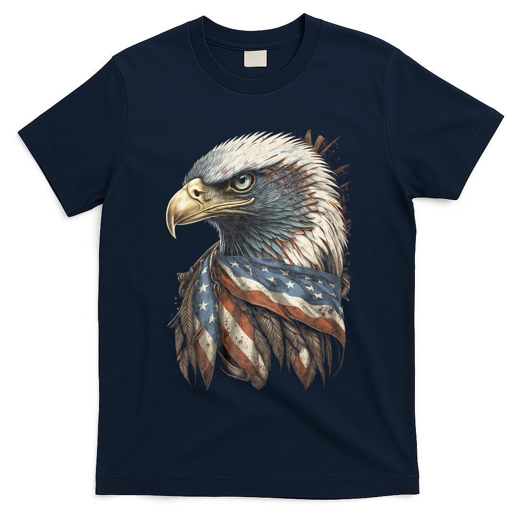Patriotic Bald Eagle 4th Of July Usa American Flag T-Shirt