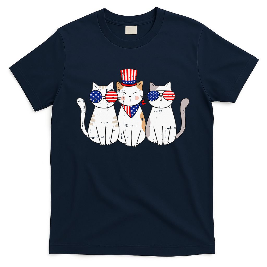 Patriotic Cat 4th Of July Funny Kitten Cat Lover Pet Owner T-Shirt
