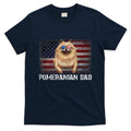 Pomeranian Dad American Pomeranian Dog US Flag 4th Of July T-Shirt