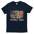 Pitbull Dad Dog Lovers American Flag 4th Of July T-Shirt