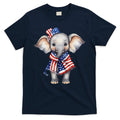 Patriotic Elephant 4th Of July Us Flag T-Shirt
