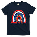 Rainbow Leopard American Flag 4th of July T-Shirt