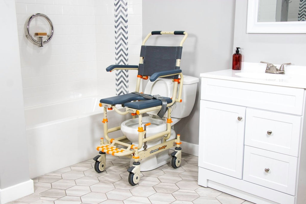 Rolling Shower Chair for Standard Showers | Gets over the threshold