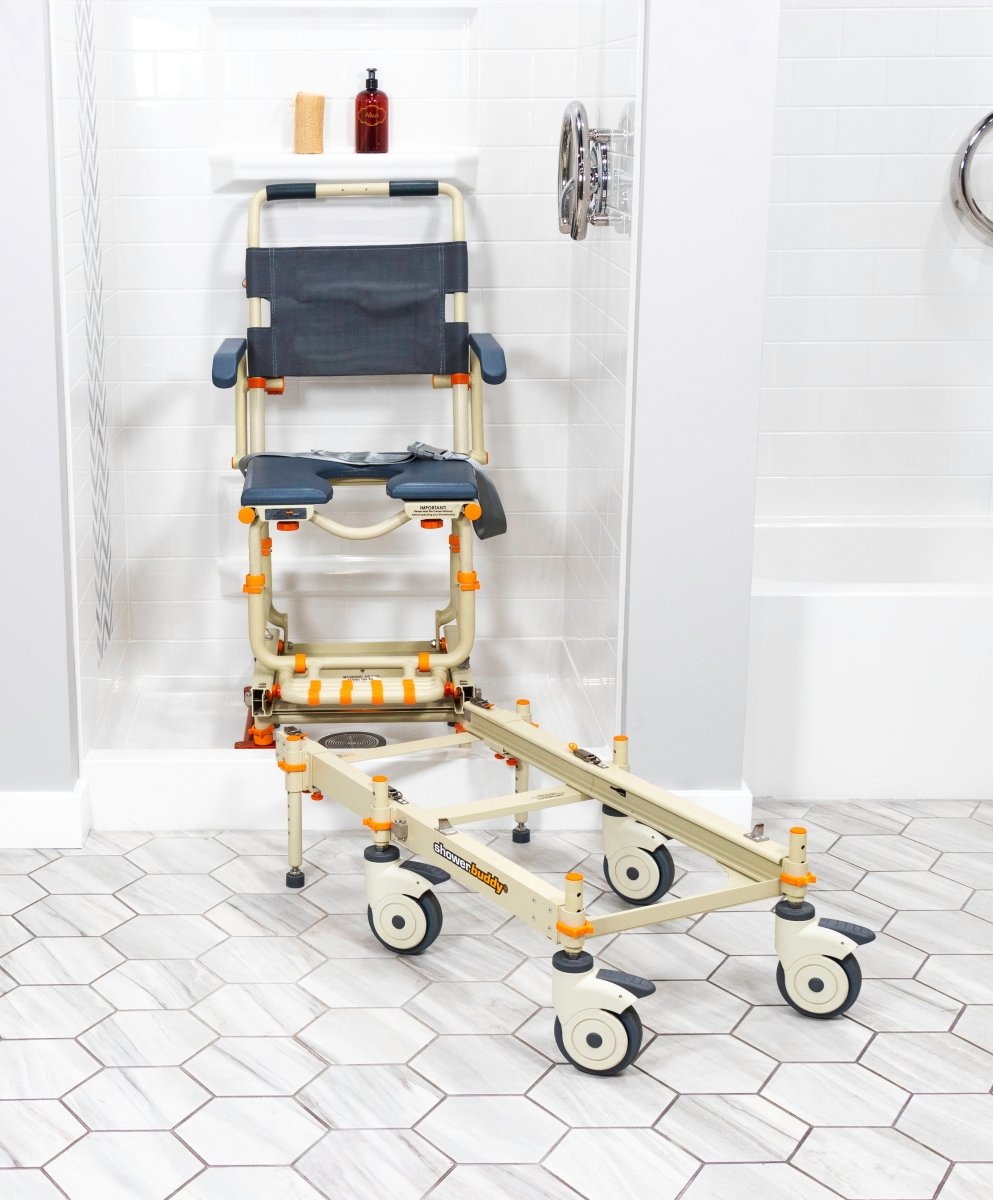 Rolling Shower Chair for Standard Showers | Gets over the threshold