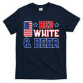 Retro Red White And Beer American Flag 4th Of July Drinking T-Shirt